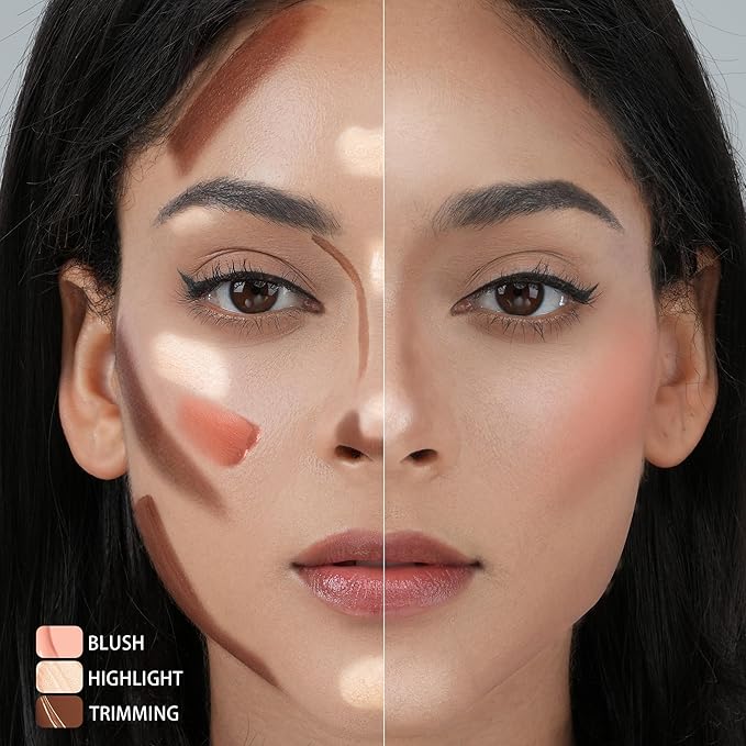 3PCS,Contour Stick bronzer,Liquid Blush,Highlighter,Long Lasting Smooth Lightweight Beauty Wand Set,Vegan & Cruelty-Free (01+02+05, 1.27fl oz)-VivaGrace Women