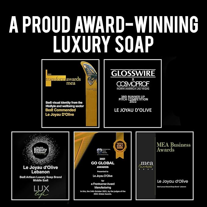 THE GOLD COLLECTION from Le Joyau d’Olive | All Natural | Chemical-Free 5 month cured Soap | Twice Milled & Infused with Essential Oils | For Face and Body |Handcrafted Following Ancestral Technique