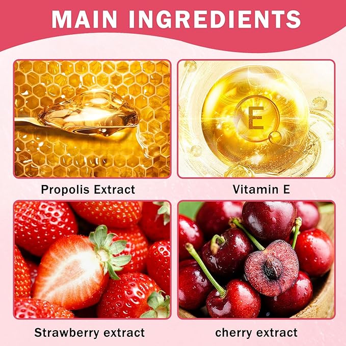 NVLEPTAP 3PCS Bee Lip Balm Honey Pot Honey Lip Balm Strawberry Honey Cherry Lip Sleeping Mask Moisturizing Hydrating Lip Care Products Honey Pot Lip Balm with Stick-VivaGrace Women