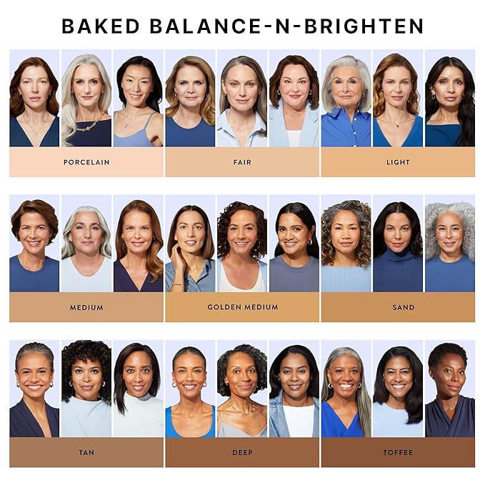 LAURA GELLER NEW YORK Award-Winning Baked Balance-n-Brighten Color Correcting Powder Foundation - Sand - Buildable Light to Medium Coverage - Demi-Matte Natural Finish-VivaGrace Women