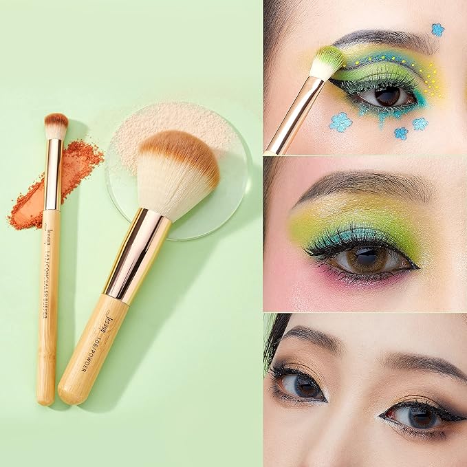 Jessup Professional Bamboo Makeup Brushes, Premium Synthetic Foundation Powder Concealer Blush Highlight Eye Blending Cosmetic Brush Set 25pcs T135-VivaGrace Women