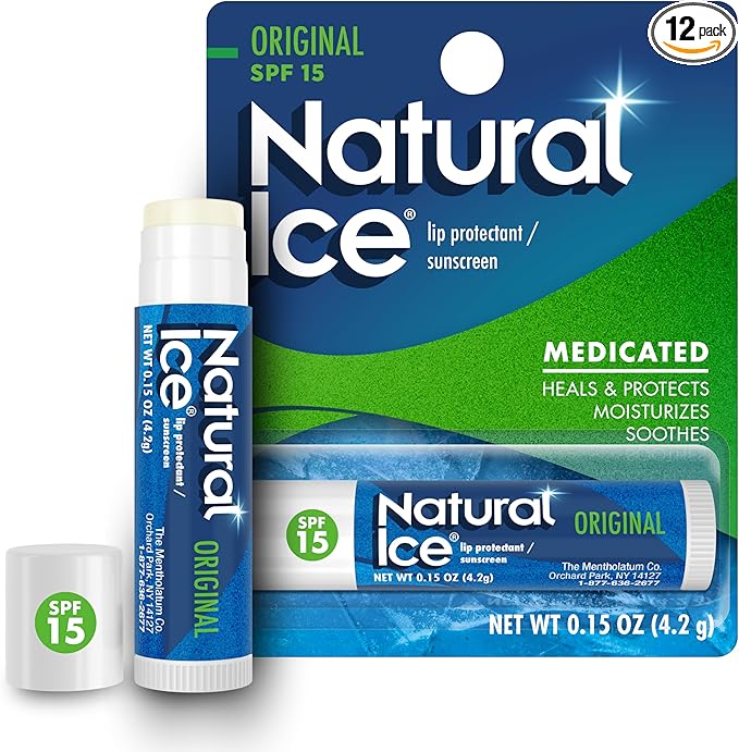 Natural Ice Original SPF 15 Medicated Lip Balm - 12 Count Pack-VivaGrace Women