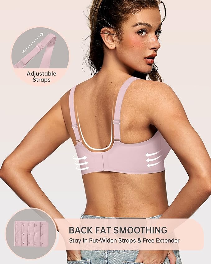 OEAK Womens Deep V Bras Wireless Comfortable Bra Supportive No Underwire Bras Tshirt Push Up Bralettes Plunge Seamless Bra-VivaGrace Women