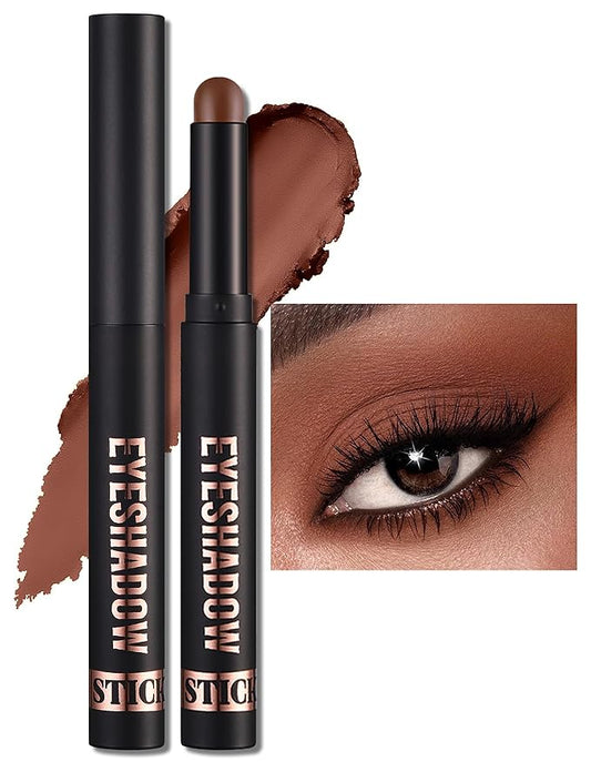 Erinde Waterproof Cream Eyeshadow Stick, Matte Nude Eye Shadow Sticks, Longwear Blendable High Pigmented, Neutral Eye Shadow Sticks for Older Eyes, Smokey Eyeshadow Pencil Crayon, 15 Mocha Matte-VivaGrace Women