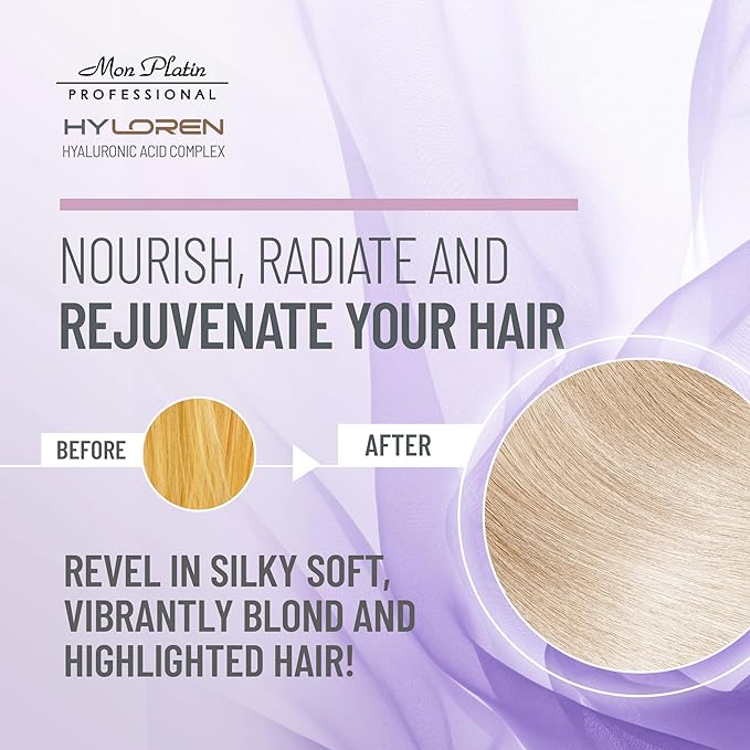 Mon Platin Professional Black Caviar Blonde Hair Mask & HY Loren Blonde Hair Shampoo, Intensive Moisturizing Treatments for Blonde, Bleached & Color-Treated Hair, SLS/SLES/Salt-Free, 500ml Each-VivaGrace Women