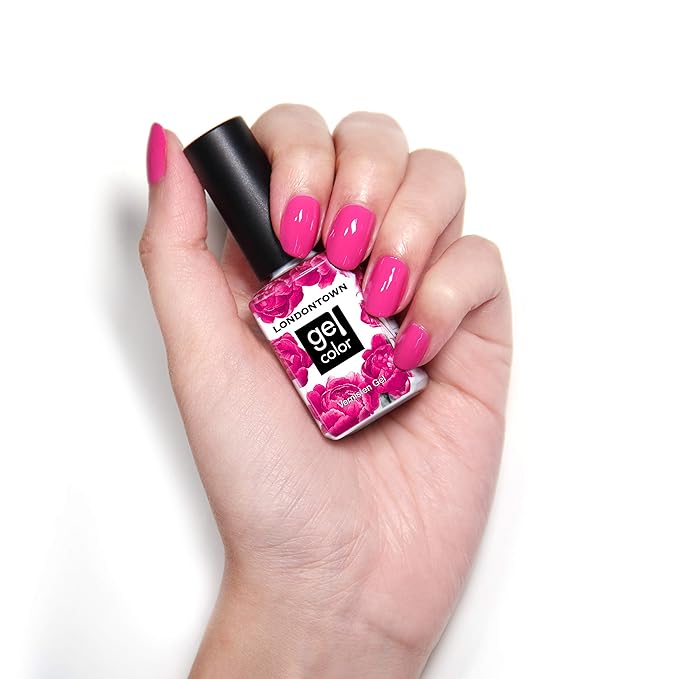 LONDONTOWN UV/LED Gel Nail Polish - Long Lasting, Chip Resistant High Shine Color - Glossy Shocking Pink, Summer Fling, 12ml/.40fl oz