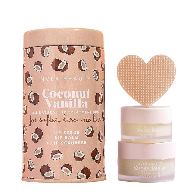 NCLA - Lip Care Set + Lip Scrubber | Clean, Natural, Non-Toxic Beauty (Coconut Vanilla)-VivaGrace Women