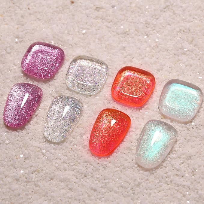 Imtiti Glitter Purple Pink Gel Nail Polish, 15ml Rose Pink Color UV/LED Soak Off Gel Polish Salon DIY Nail Art Design Manicure Gel 1Pcs