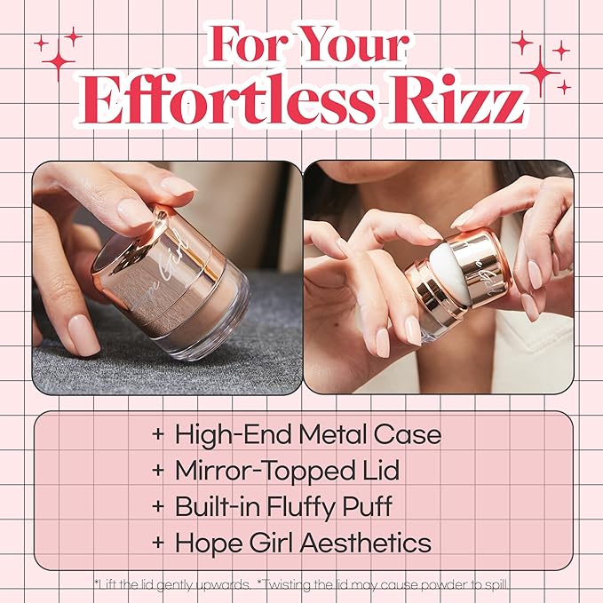 Hope Girl 3D Powder Blusher 0.17oz | Skin-Loving Korean Mini Blush for Cheeks and Eye Makeup w/Allantoin | K Beauty Cool Toned Vibrant Sunkissed Fine Powder Makeup Blush Cosmetics (#01 Sexy Rose)-VivaGrace Women