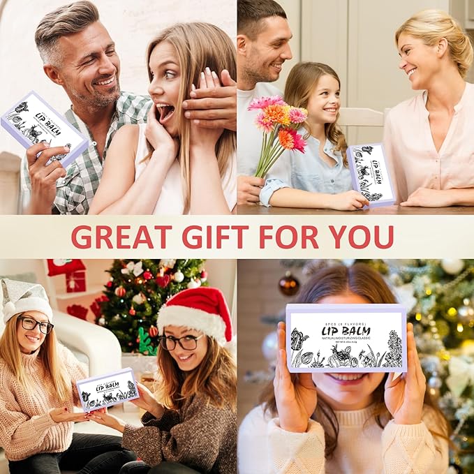 24 Pack Lip Balm, Natural Lip Balm Bulk with Vitamin E and Coconut Oil, Moisturizing Soothing Chapped Lips-8 Flavors-VivaGrace Women