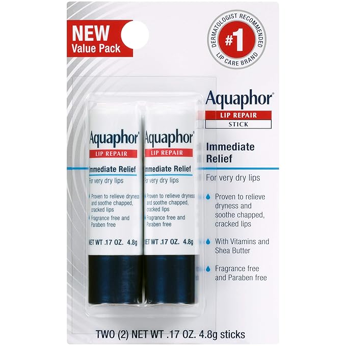 Aquaphor Lip Repair, Moisturizing Lip Balm Set, Soothes Dry Chapped Lips, Lip Repair Stick, 0.17 Oz (Pack of 2) + Lip Repair and Protect Stick, Lip Balm with Sunscreen SPF 30, 0.17 Oz (Pack of 2)-VivaGrace Women
