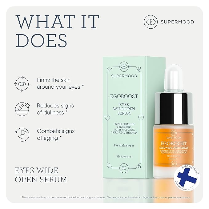 Egoboost Eye Serum - Eye Serum for Dark Circles and Puffiness, Hydrating Serum, Bright and Tight Eye Serum in Facial Skin Care Products, Mushroom Extract Eye Serum for Wrinkles-VivaGrace Women