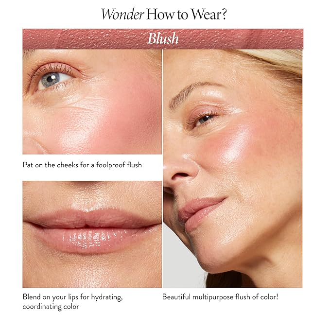LAURA GELLER NEW YORK The Wonder Balm Complexion Enhancer - Hydrating Weightless Subtle Hint of Color + Glow for Mature Skin - Vegan Squalane - Apply to Cheeks & Lips (03 Rosy Refresh)-VivaGrace Women