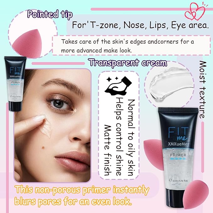 Air Cushion CC Cream Mushroom Head Foundation,Waterproof Long Lasting Loose Setting Powder,Moisturizing BB Cream Liquid Foundation Makeup Primer Concealer Base with Makeup Sponge(4PCS)-VivaGrace Women