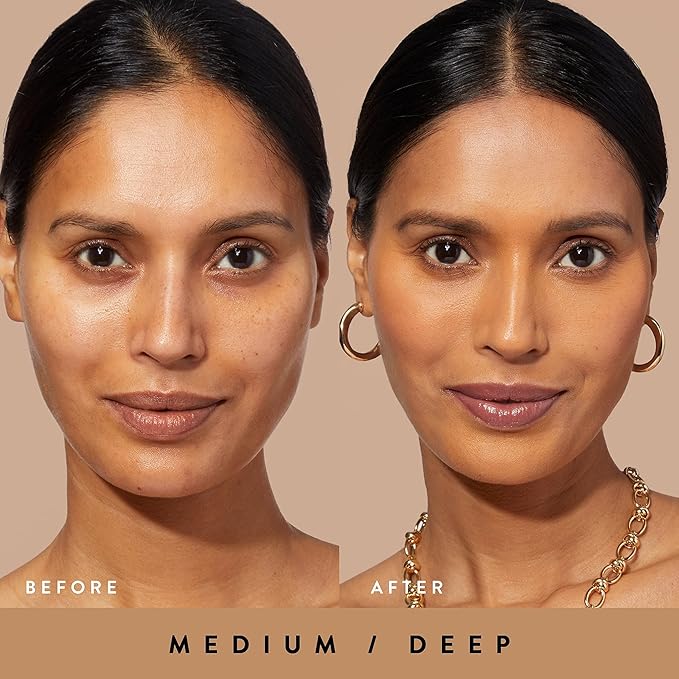 LAURA GELLER NEW YORK Quench-n-Tint Hydrating Foundation - Medium/Deep - Sheer to Light Buildable Coverage - Natural Glow Finish - Lightweight Formula with Hyaluronic Acid-VivaGrace Women