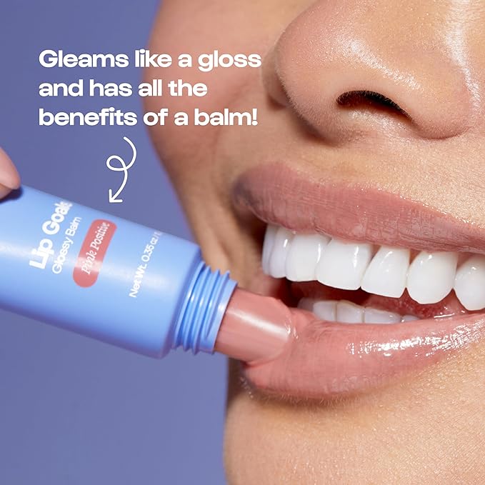 Alleyoop Glossy Lip Balm - Lip Goals, Pink Positive (Sheer Bare Pink) - Hydrating & Moisturizing Lip Care for Cracked Lips - Natural Plumping Lip Moisturizer That Smooths, Soothes, & Protects - Vegan-VivaGrace Women