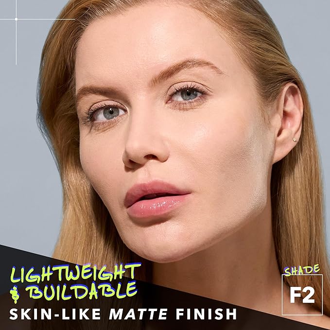 COVER FX Power Play Foundation - Shade F2 - Buildable Full Coverage - Waterproof Sweat-Proof Transfer-Proof - Natural Matte Finish - All Skin Types-VivaGrace Women