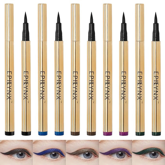 Waterproof Eyeliner - Smudge-Proof Liquid Eyeliner Pen with Precision Tip for Smooth, Long-Lasting Application - Vegan, Hypoallergenic & Gluten-Free Eye Liner - 5 Shades 2mL each Gift Set-VivaGrace Women