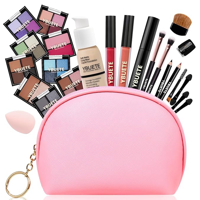 Makeup Set for Girls Teens Women, Makeup Kits for Teen, Makeup Gift Set for Beginners Teenagers, Travel Makeup Kit with Eyeshadow Blusher Contour Foundation Mascara Eyeliner Cosmetic bag-VivaGrace Women