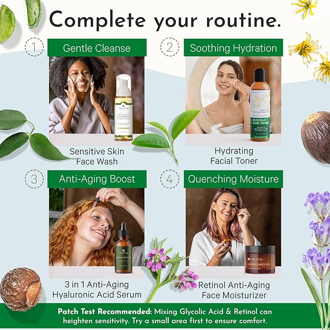 Tree To Tub Glycolic Acid Toner for Face w/Witch Hazel & Hydrating Aloe Vera for Smooth Skin - Minimizes Appearance of Fine Lines & Brightens - Vegan Exfoliating Toner for Women & Men-VivaGrace Women