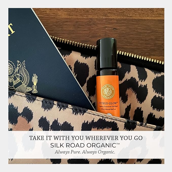 Silk Road Organic Citrus Glow Essential Oil Revive Blend Roll On, 100% Pure USDA Certified Citrus & Vanilla - Uplifting, & Energizing - 10 ml Roller - Always Pure, Always Organic-VivaGrace Women