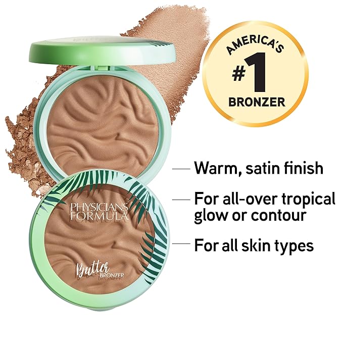 Physicians Formula Murumuru Butter Bronzer, Moisturizing, Nourishing Murumuru Butter Blend for Silky All-Day Luminous Glow, Dermatologist Tested, Hypoallergenic, Vegan & Cruelty-Free -Bronzer-VivaGrace Women