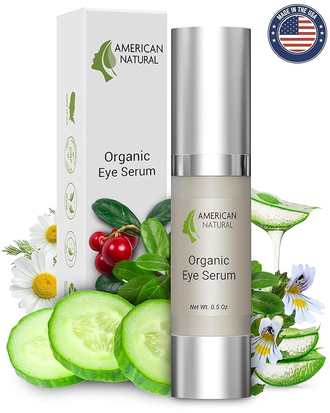 Blend Organic Eye Serum For Bags Under Eyes - Dark Eye Circle Remover with Eyebright Extract - Under Eye Serum For Dark Circles and Puffiness - Anti Aging Eye Cream For Women (0.5Oz)-VivaGrace Women