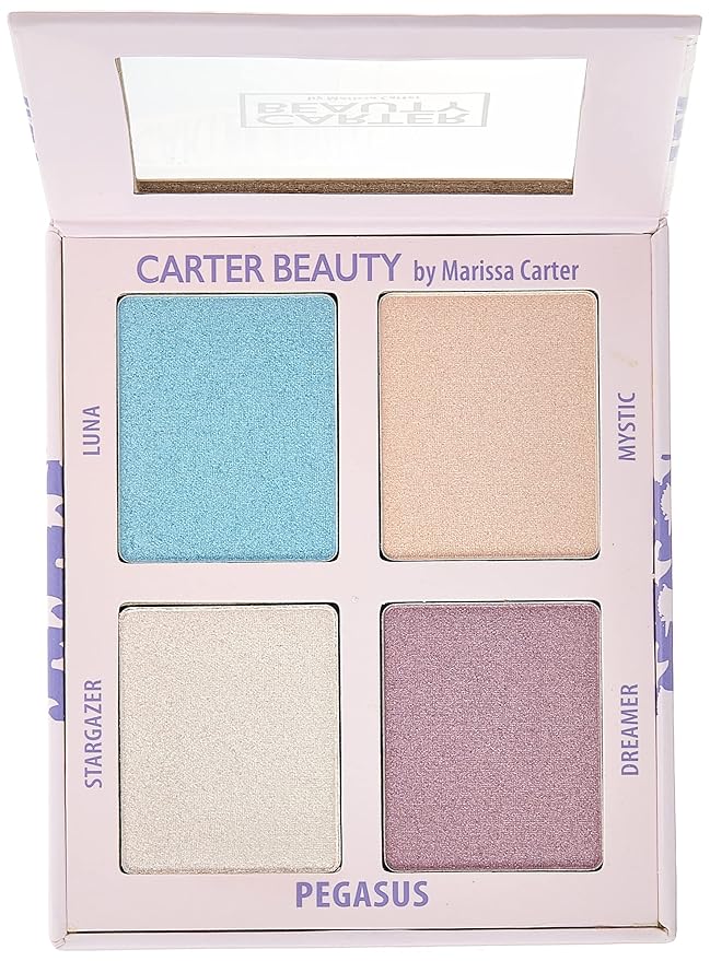 Carter Beauty Mini Highlighter Palette | Long Lasting Makeup | Shimmer & Matte Shades (Pegasus)-VivaGrace Women