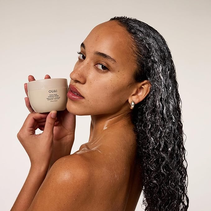OUAI Thick Hair Mask - Deep Conditioning Hair Mask with Almond Oil, Olive Oil, & Hydrolyzed Keratin to Restore Damaged Strands - Phthalate & Paraben Free (8 fl oz)-VivaGrace Women