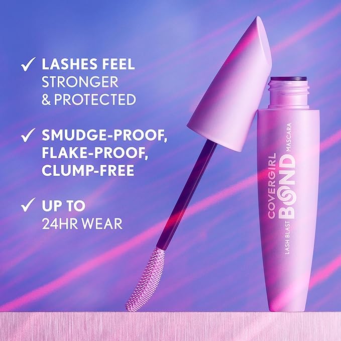COVERGIRL Lash Blast Bond Volume Mascara - 800 - Extreme Black, Bonding Complex to Condition & Nourish Lashes, Smudge-Proof, Clump-Free, Volumizing, Vegan Formula