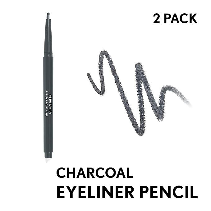Covergirl Perfect Point Plus Charcoal Color Eyeliner Pencil, 0.008 Ounce (Pack of 2)