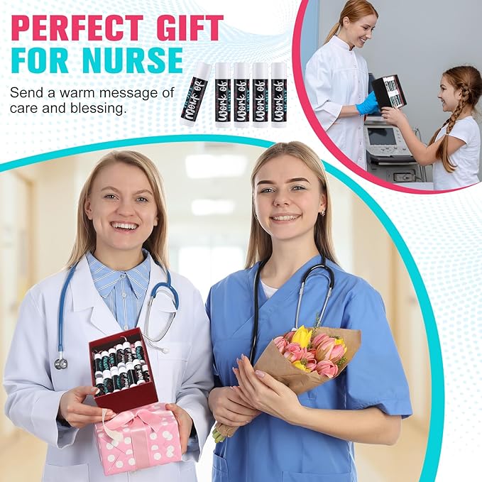 24 Pcs Nurse Appreciation Gifts Bulk Lip Balm Bulk for Women Nurses Thank You Gifts Honey Flavor Lip Balm Nursing Doctor Gifts for Nurse Week Graduation-VivaGrace Women