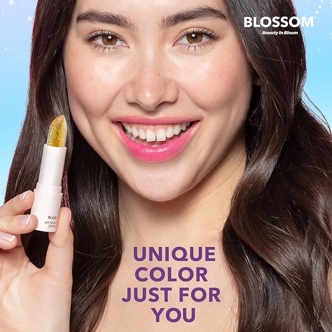 Blossom pH Adjusting Shimmering Lip Balm Moisturizing Glitter Sparkle Lip Balm, 0.12oz./3.5g, Citrine-VivaGrace Women