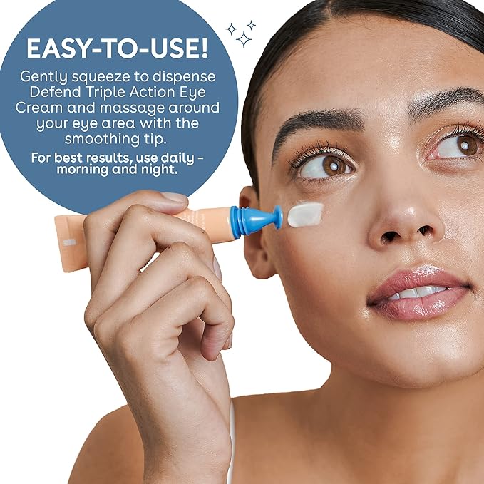 Nuria - Defend Triple Action Eye Cream for Dark Circles, Puffiness and Fine Lines, Nourishing Under Eye Cream with Ginseng and Mulberry Root, 15mL/0.5 fl oz-VivaGrace Women