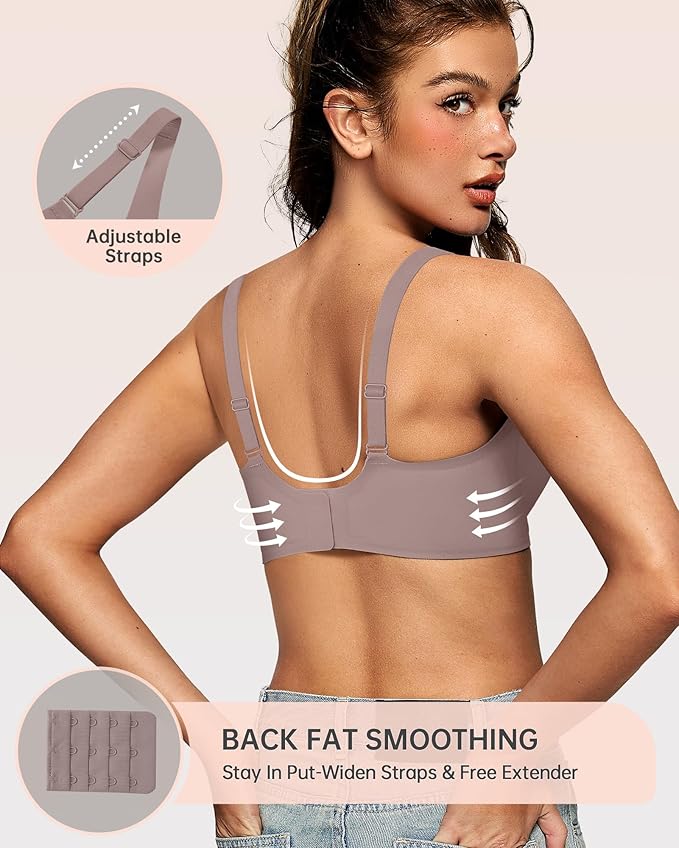 OEAK Womens Deep V Bras Wireless Comfortable Bra Supportive No Underwire Bras Tshirt Push Up Bralettes Plunge Seamless Bra-VivaGrace Women