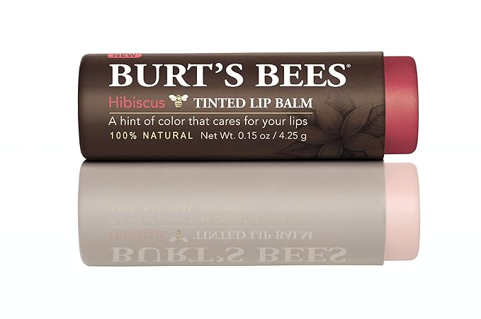 Burt's Bees Tinted Lip Balm, Hibiscus, .15 Ounce (Pack of 2)-VivaGrace Women