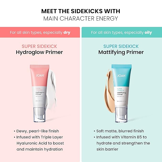 JOAH Beauty Super Sidekick Mattifying Makeup Primer, Pore Minimizing Matte Finish, Hydrating and Long Lasting Korean Face Primer for Oil Control, Helps Smooth, Blur Skin, For All Skin Types, 1.01 Oz-VivaGrace Women