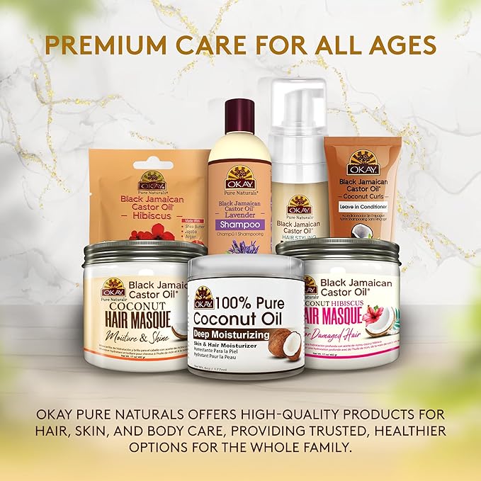 Okay 100% Pure Coconut Oil for Hair & Skin - Coconut Oil for Women & Men, Perfect for Body & Face, for Massage & Moisturizer, Natural - 6 Fl Oz Squeeze Bottle (Pack of 1)-VivaGrace Women