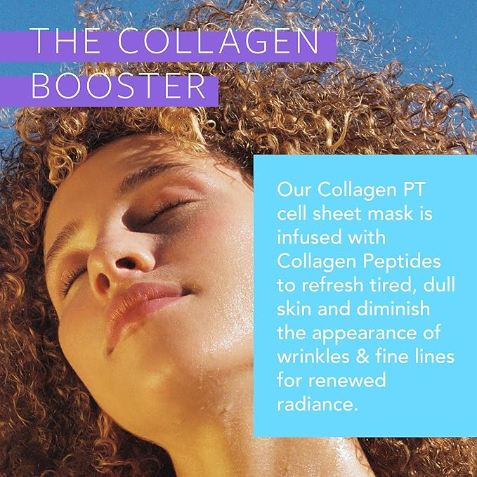 LAPCOS Collagen Sheet Mask, Firming Daily Face Mask with Collagen Peptides for Anti-Aging, Helps to Minimize Wrinkles, Restores Skin Elasticity & Firmness, Korean Beauty Favorite, 5-Pack-VivaGrace Women