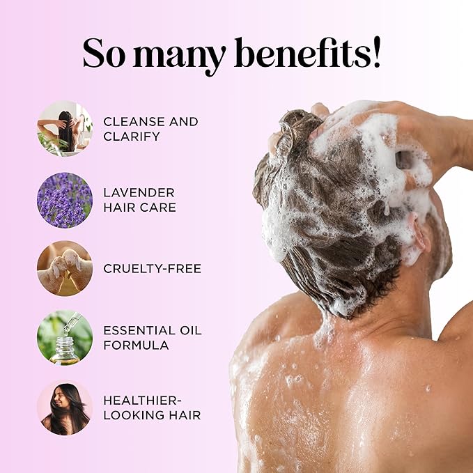 Aromatherapy Lavender Shampoo and Conditioner Set - Paraben and Sulfate Free Shampoo and Conditioner for Women with Chamomile Panthenol Jojoba Oil plus Cleansing and Calming Lavender Essential Oil-VivaGrace Women