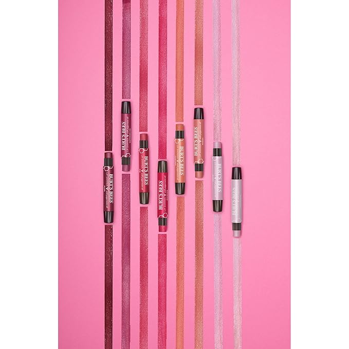 Burt's Bees Shimmer Lip Tint Set, Tinted Lip Balm Stick, Moisturizing for All Day Hydration with Natural Origin Glowy Pigmented Finish & Buildable Color, Peony (4-Pack)-VivaGrace Women