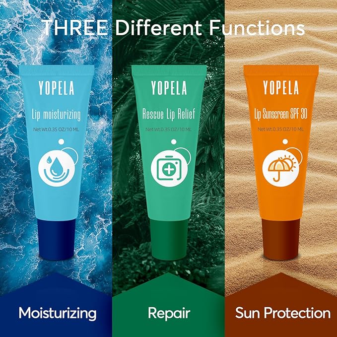 Lip Sunscreen Moisturizing and Repair Package SPF 30 - Summer Long Lasting Moisturized, Smooth and Repaired Lips - 3 Flavors (Pack of 9: 3 moisturizing+ 3 repairing+ 3 SPF) Mother's Day Gifts-VivaGrace Women