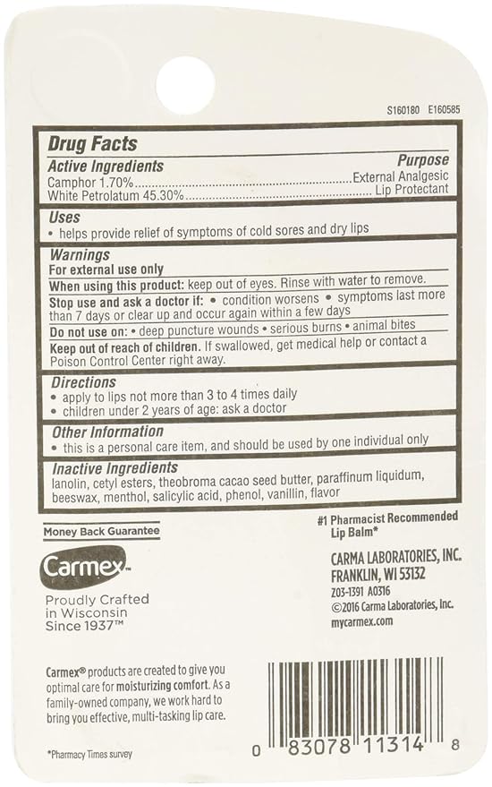 Carmex Classic Lip Balm, Medicated, 0.35 oz-VivaGrace Women