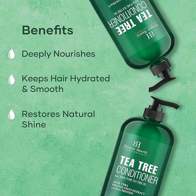 Botanic Hearth Tea Tree Conditioner | For All Hair Types | Fights Dandruff & Dry Scalp | With Vitamin C, Peppermint Oil, Rosemary Oil & Lavender Oil | Sulphate & Paraben Free | 16 fl oz-VivaGrace Women