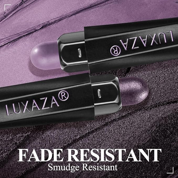 Purple Eyeshadow Stick Makeup 6PCS Set, Metallic Shimmer Matte Cream Eye Shadow Palette Brightener Pencil Crayon - BLUEBERRY-VivaGrace Women