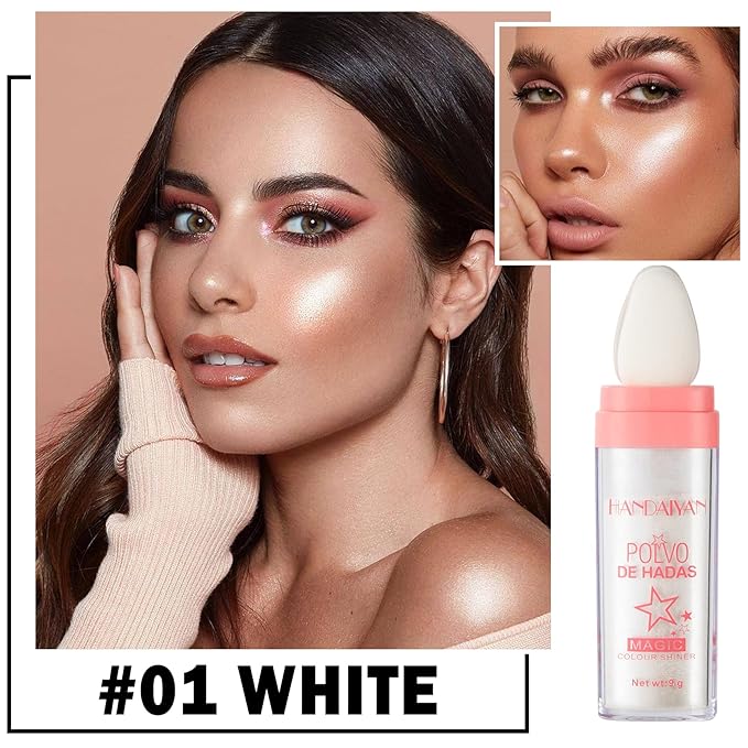 3PCS Polvo De Hadas Body Shimmer Glitter Highlighter Powder Makeup,High Gloss Sparkle for Face Body Hair,Create The Most Sparkly And Attractive Glitter Makeup-VivaGrace Women