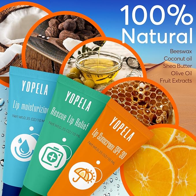 Lip Sunscreen Moisturizing and Repair Package SPF 30 - Summer Long Lasting Moisturized, Smooth and Repaired Lips - 3 Flavors (Pack of 9: 3 moisturizing+ 3 repairing+ 3 SPF) Mother's Day Gifts-VivaGrace Women