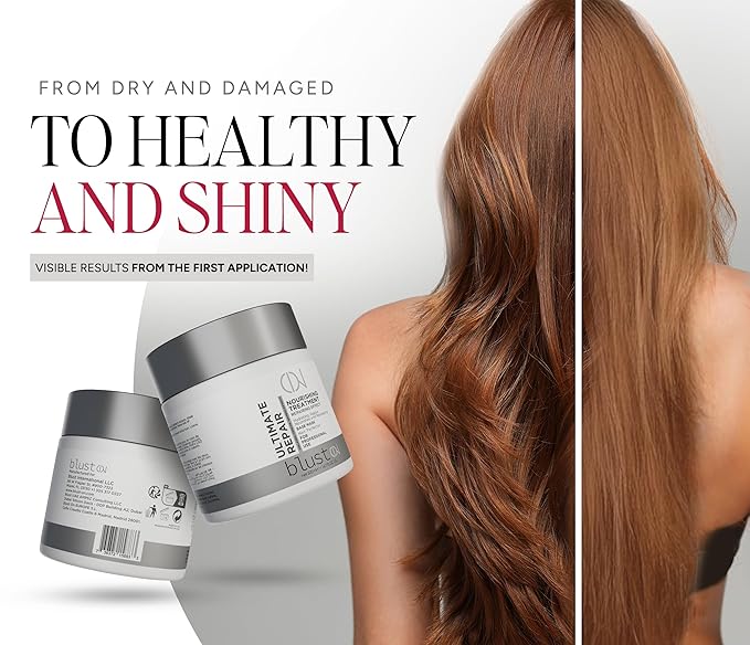 Ultimate Repair Mask with Collagen & Keratin for Damaged Hair - Hydration Deep Treatment for Dry Hair - Frizz Control & Nourishment Mask with Bamboo & Avocado Oil 500Ml-VivaGrace Women