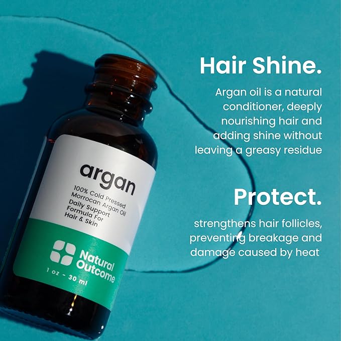 Argan Oil 100% Pure Moroccan Cold-Pressed Face, Body and Hair Lightweight Oil for Moisturizing, Hydrating & Skin Nourishment, 1 oz-VivaGrace Women