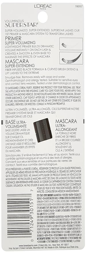 L'Oreal Paris Cosmetics Voluminous Superstar Mascara, Washable, Blackest Brown, 0.41 Fl. Oz, 1 Count